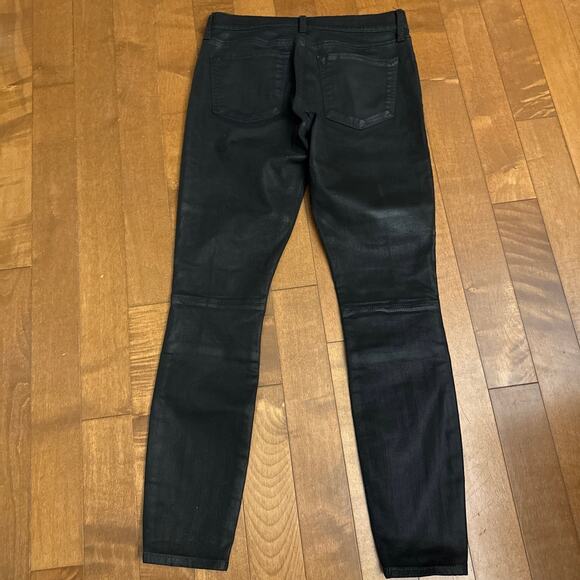 1969 WOMENS COATED BIKER LEGGING JEANS black Gap size 26 - Picture 8 of 12